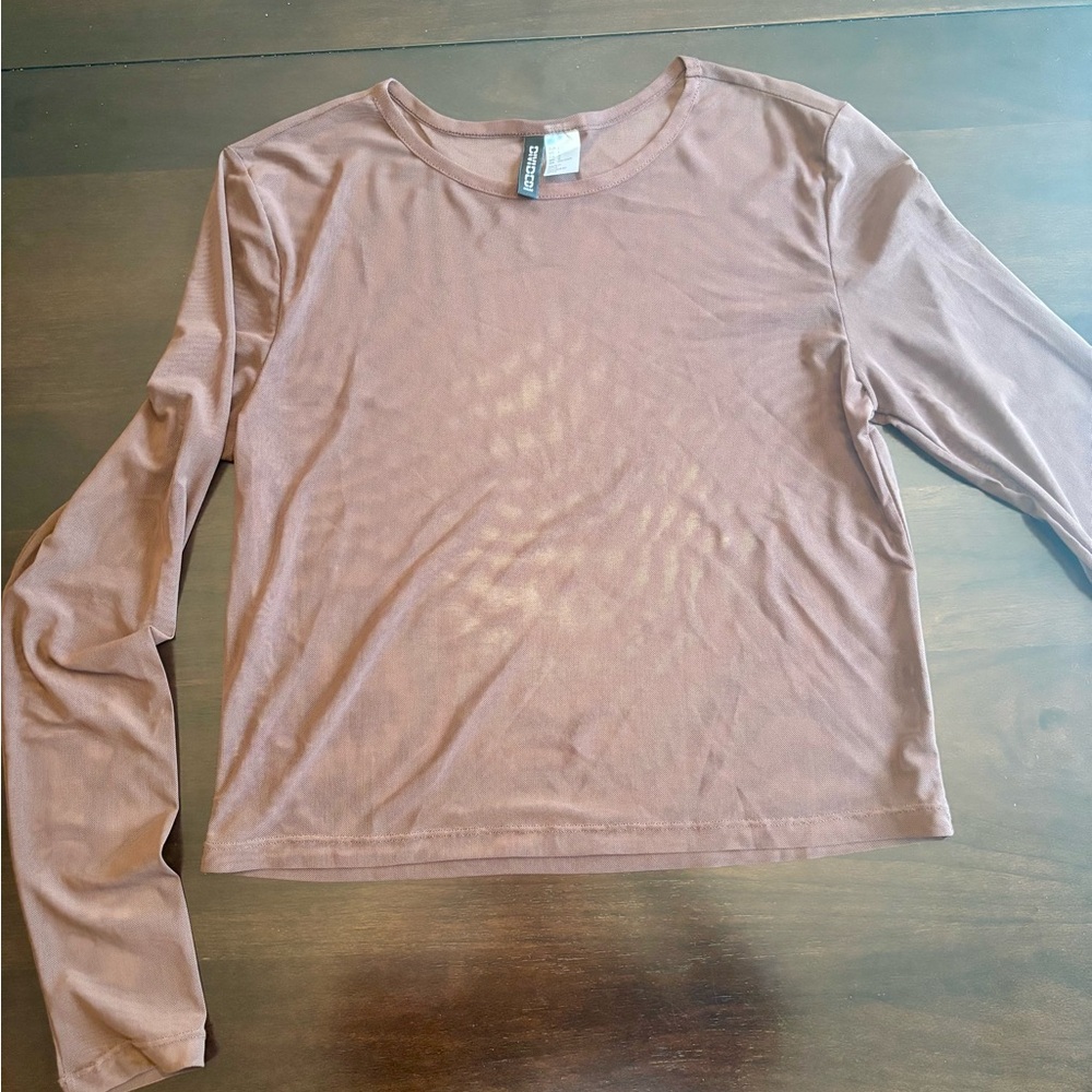 Sheer Brown Long Sleeve Top